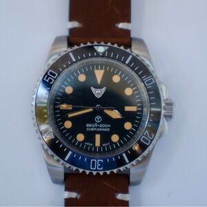 Brown Leather Strap Men's Watch